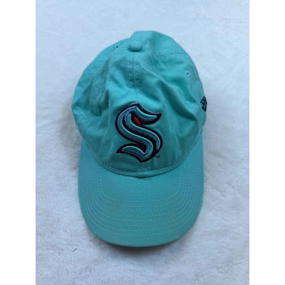 New Era 9TWENTY Seattle Kraken Youth Hat Teal Adjustable NHL Baseball Cap